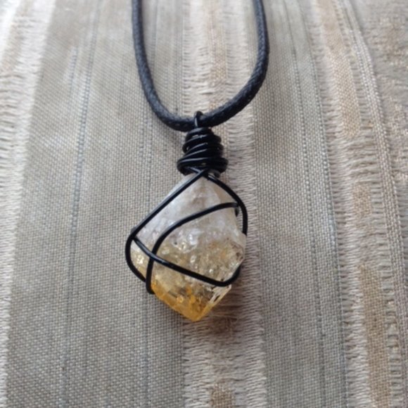 Citrine Wire Wrapped Necklace - Picture 1 of 1